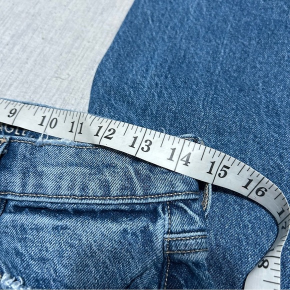 American Eagle Outfitters Blue Super High Rise Straight Leg Jeans - Picture 4 of 5